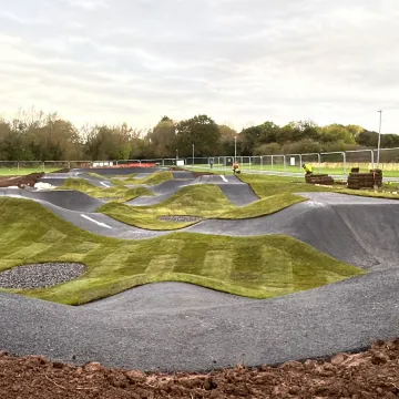 Turf laying at Battenhall Park pump track
