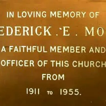 Plaque in memory of Frederick Moon