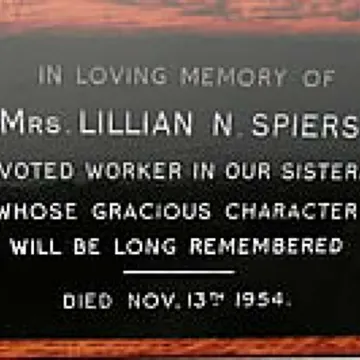 Plaque in Memory of Lillian Sp