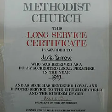 Long Service Certificate For J