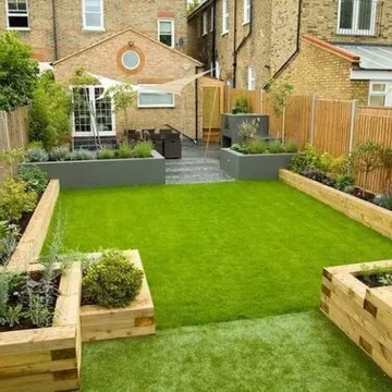 Artificial grass installation in gardenUnknown