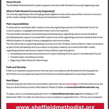 Faith Rooted Community Organiser