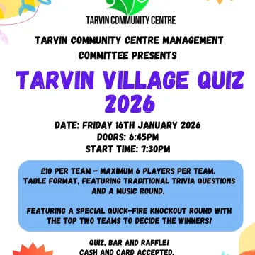 Tarvin Village Quiz Poster 2026