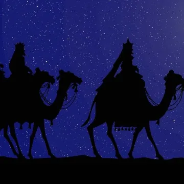 Three wise men, magi, kings, men, camel