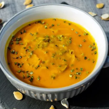 Pumpkin soup, soup, orange, plump, food