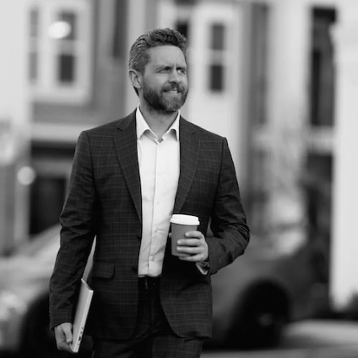 Businessman outdoor portrait confident manager