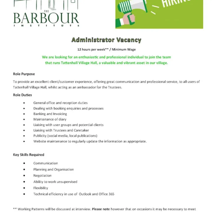 Barbour Institute Vacancy
