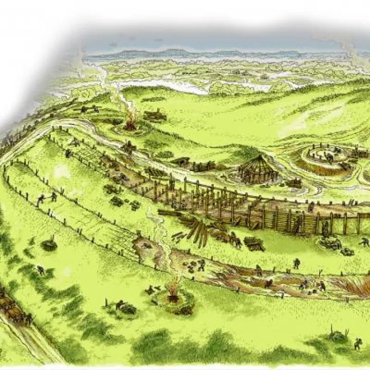 Kelsborrow hillfort reconstruction