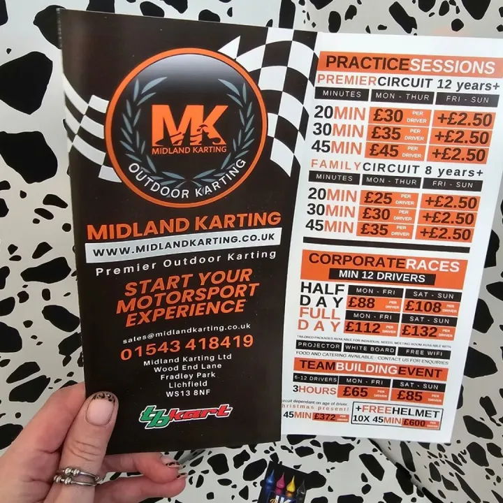 Midland Karting Leaflets A4 Folded 6pp to Dl Roll