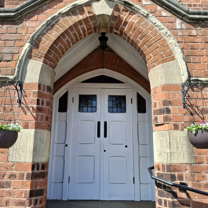 The entrance to Barlborough Methodist church