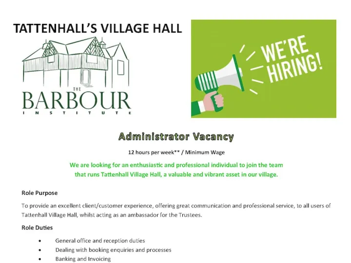 Barbour Institute Vacancy