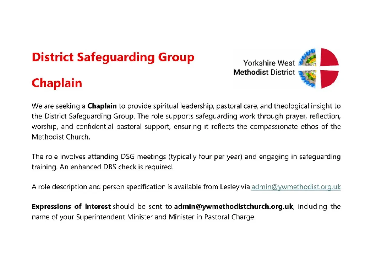District Safeguarding Chaplin