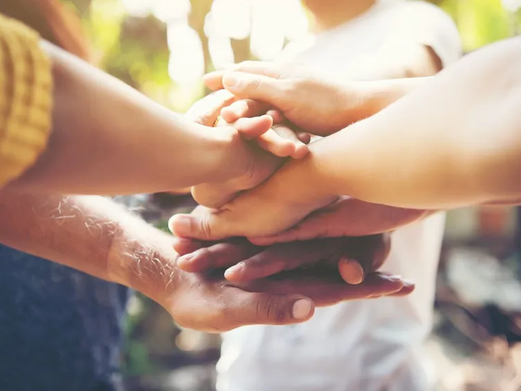 people happy support stacking community