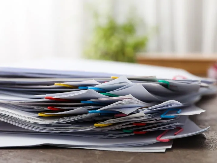 Concept of different office accessories paper