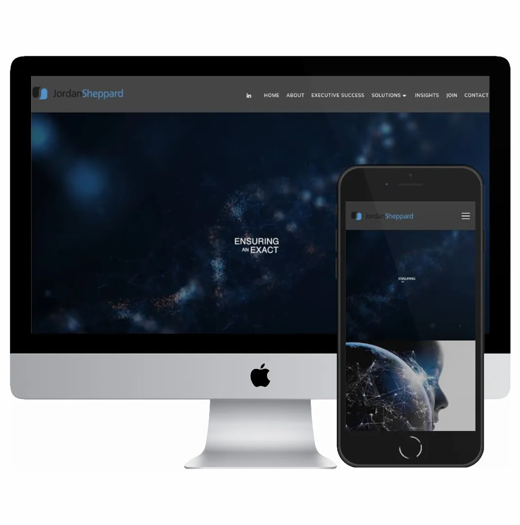 Desktop and mobile screenshots of the Jordan Sheppard website