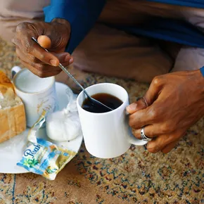 Enjoy a cultural breakfast with bread and tea in