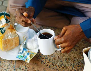 Enjoy a cultural breakfast with bread and tea in