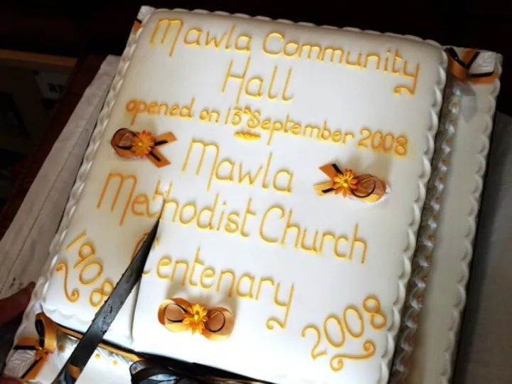Cake celebrating the centenary of Mawla Methodist Church and Community Hall, 1908 to 2008