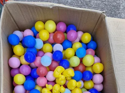 Items for sale
– Ball pit balls and ducks £7