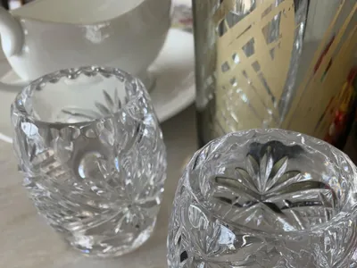 Items for sale &ndash; Cut glass tea light holders &pound;7