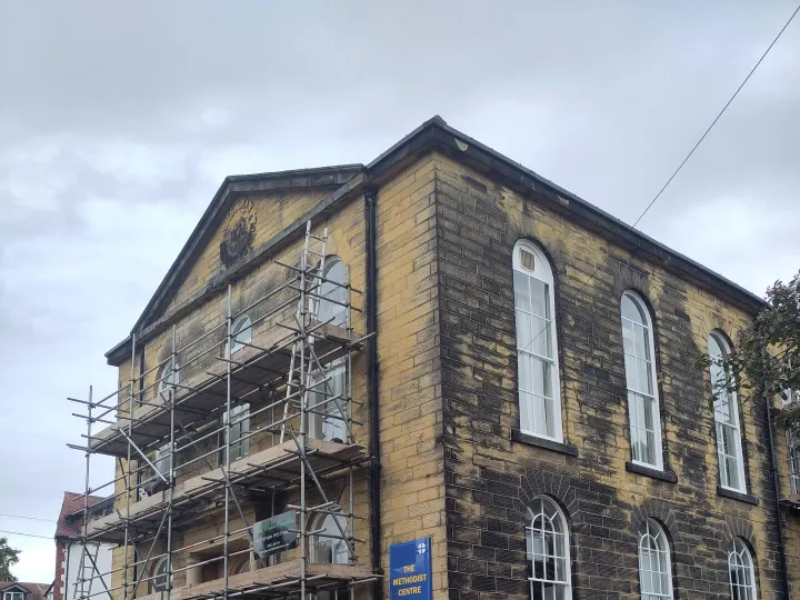 Centre with scaffolding Sept 2026