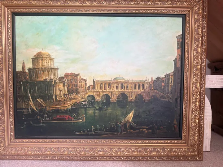 Items free to a good home! – Gold framed Venice landscape picture n/r