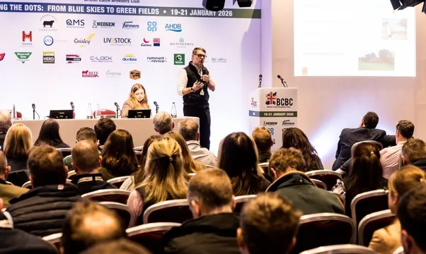 Dr Craig Lewis of PIC addressing the 2026 British Cattle Conference