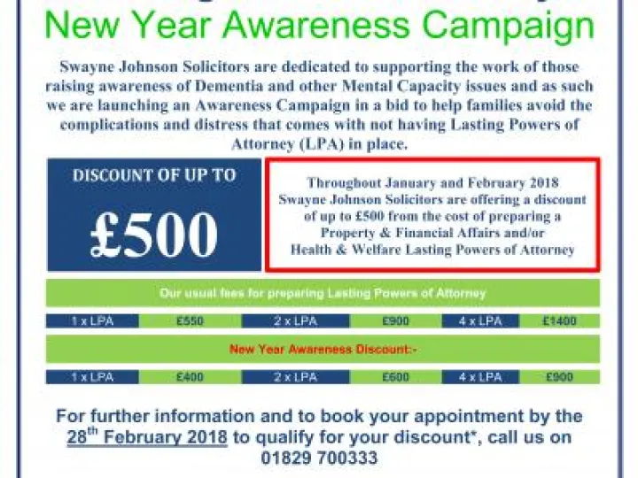 Poster A4 Lasting Power Of Attorney tattenhall January 2018