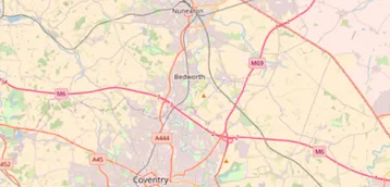 Map showing the location of Coventry & Nuneaton