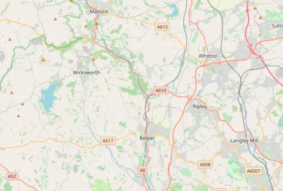 Map showing the location of Mid Derbyshire Methodist Circuit