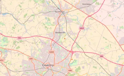 Map showing the location of Kidderminster & Stourport