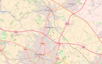 Map showing the location of Kidderminster & Stourport