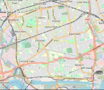 Map showing the location of Newham Methodist Circuit