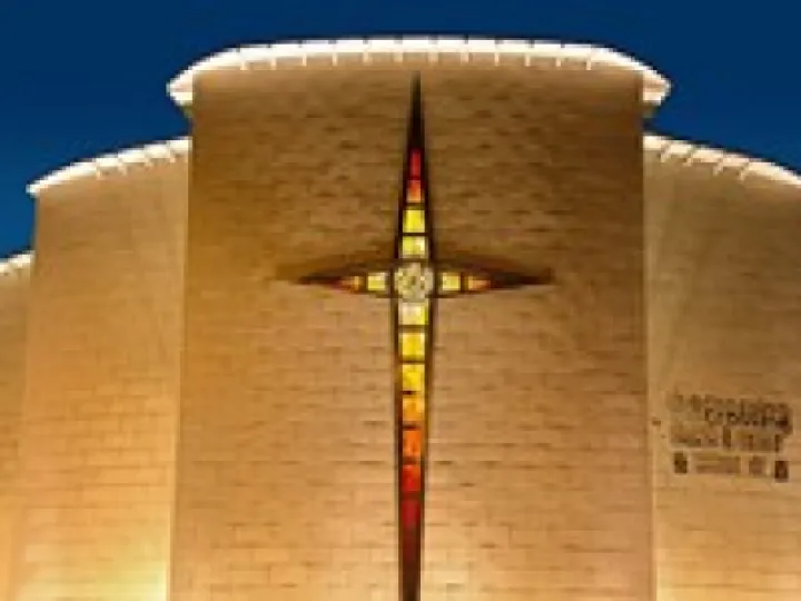 Image Front of Church nightime for home page rolling images