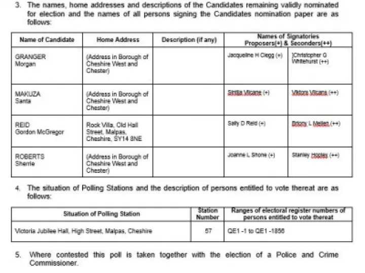 Notice of Poll