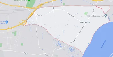 Map showing the location of Halebank Parish Council