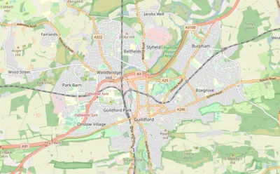 Map showing the location of Merrow Methodist Church