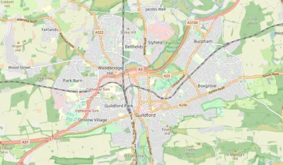Map showing the location of Merrow Methodist Church