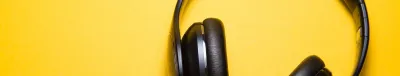 Headphones on a yellow background