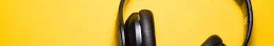 Headphones on a yellow background