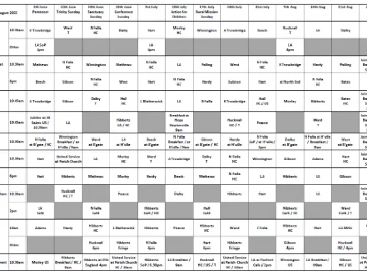 June-August Plan