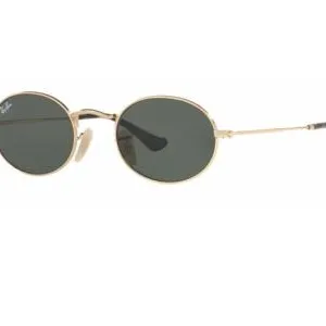 Ray-Ban Oval Flat in Gold with Green Crystal Lenses