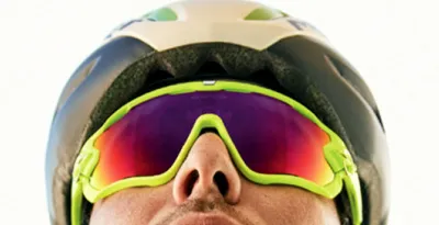 Man wearing Oakley cycling sunglasses
