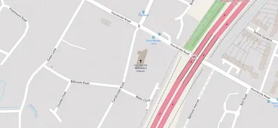 Map showing the location of Hucclecote Methodist Church