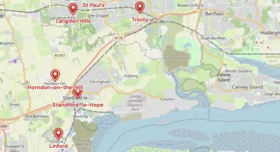 Map showing the location of Northampton Methodist District