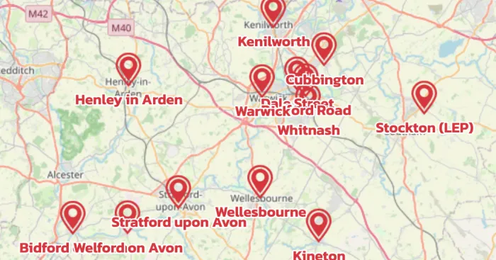 Map showing the location of South Warwickshire Circuit