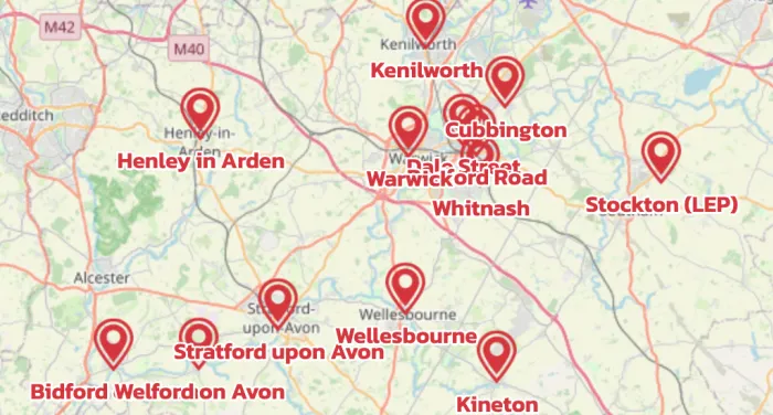 Map showing the location of South Warwickshire Circuit