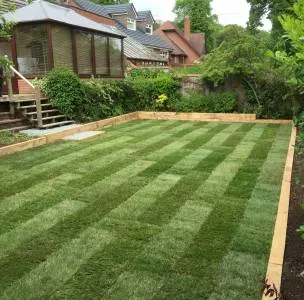 Garden landscape turf laying