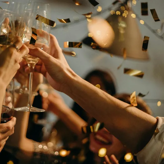 People Toasting Wine Glasses