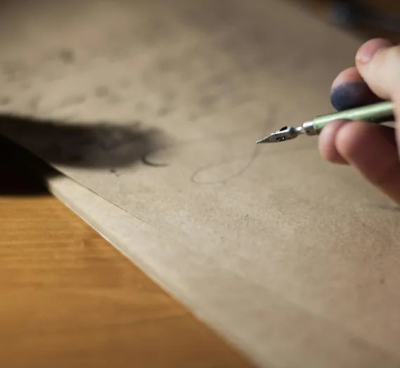 Person Holding Fountain Pen